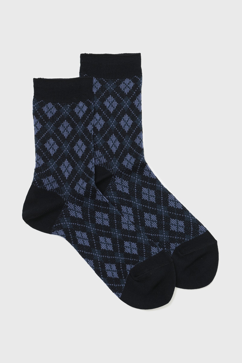 アーガイル ジャカードソックス 詳細画像 ネイビー