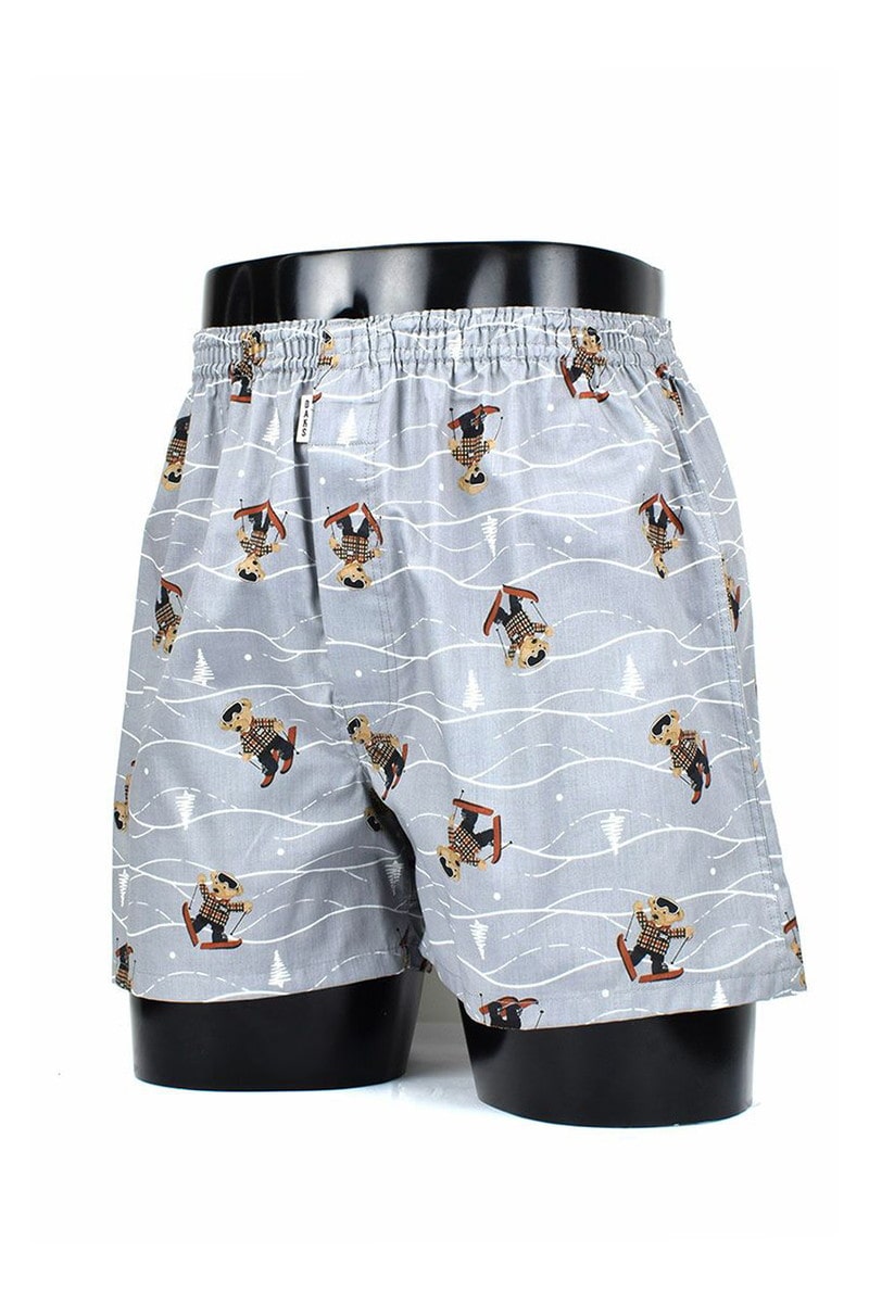 JS 天二本ゴム前開きトランクス スキーベア