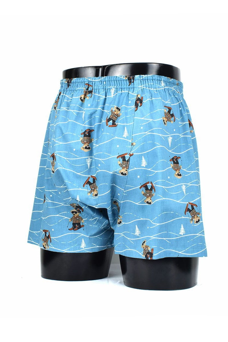 天二本ゴム前開きトランクス スキーベア（LL） 詳細画像 ブルー