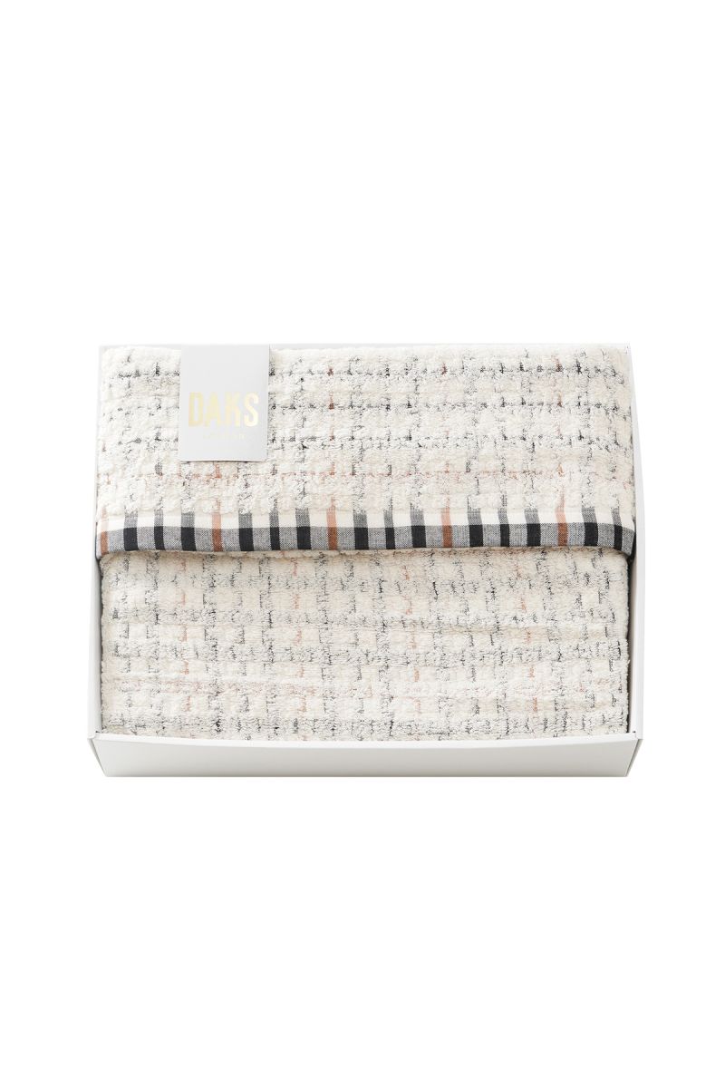 ハウスチェック やわらかタオルケット 詳細画像 ベージュ