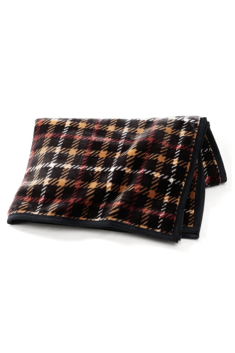 ハウスチェック　アクリルマイヤー毛布 詳細画像 ブラック