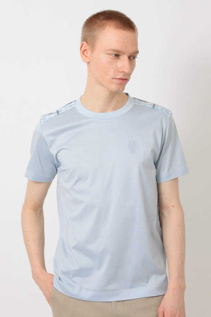 GIZAコットン シルクタッチ天竺Tシャツ 詳細画像 ベビーブルー