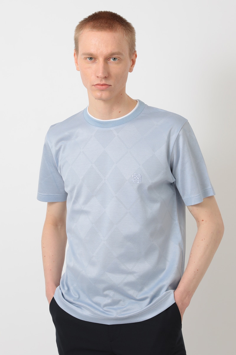シャドーアーガイル シルケットカノコ Tシャツ 詳細画像 サックスブルー