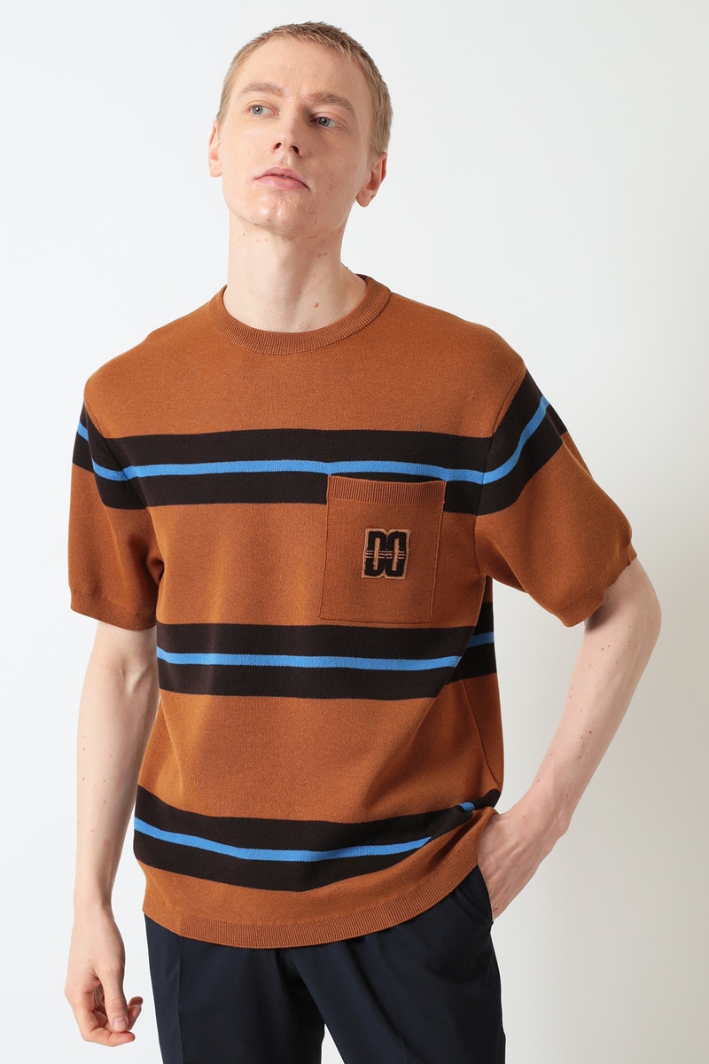 ボーダーDDロゴニットTシャツ
