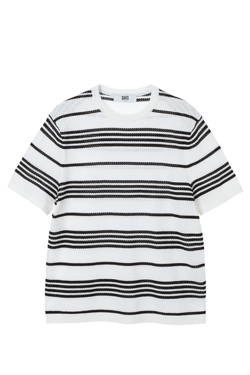 ポインテールストライプニットTシャツ