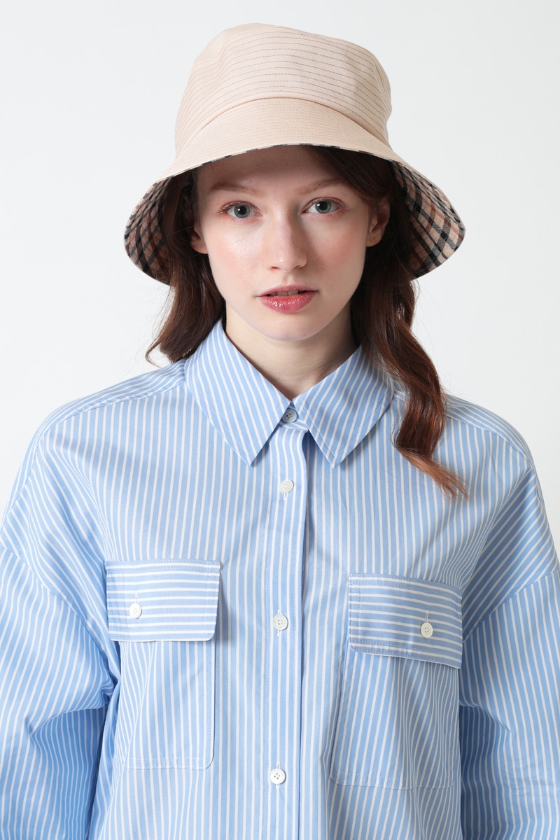 カラーステッチ コットンクロッシェハット 詳細画像 ピンク