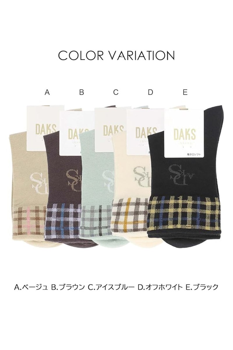 JS アニバーサリーチェッククルー丈ソックス