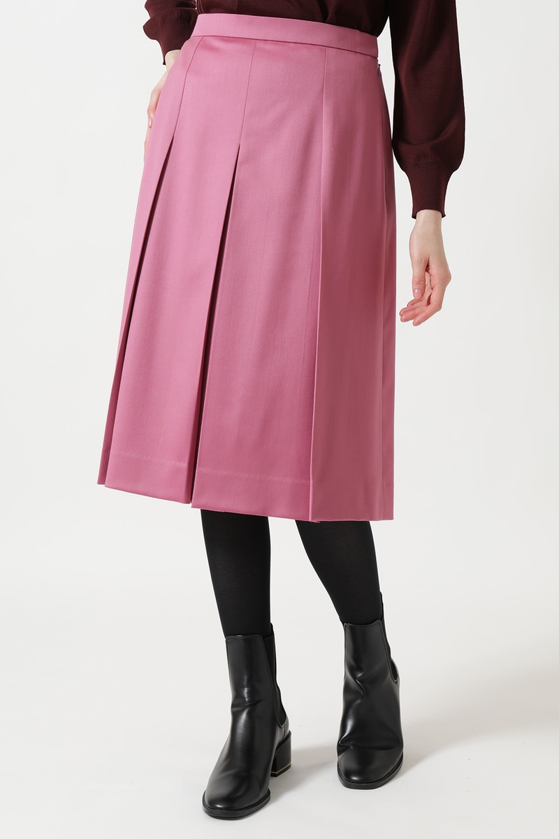 JS ウールブレンドボックスプリーツスカート