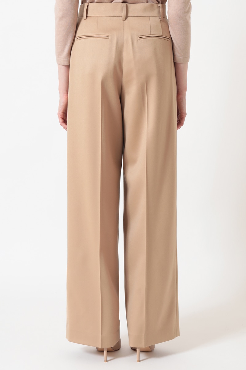 ウールブレンドセンタープレスワイドパンツ 詳細画像 キャメル