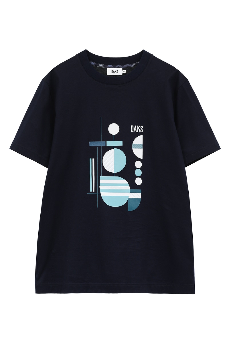 GIZA天竺 バウハウスモチーフ Tシャツ 詳細画像 ニューブルー