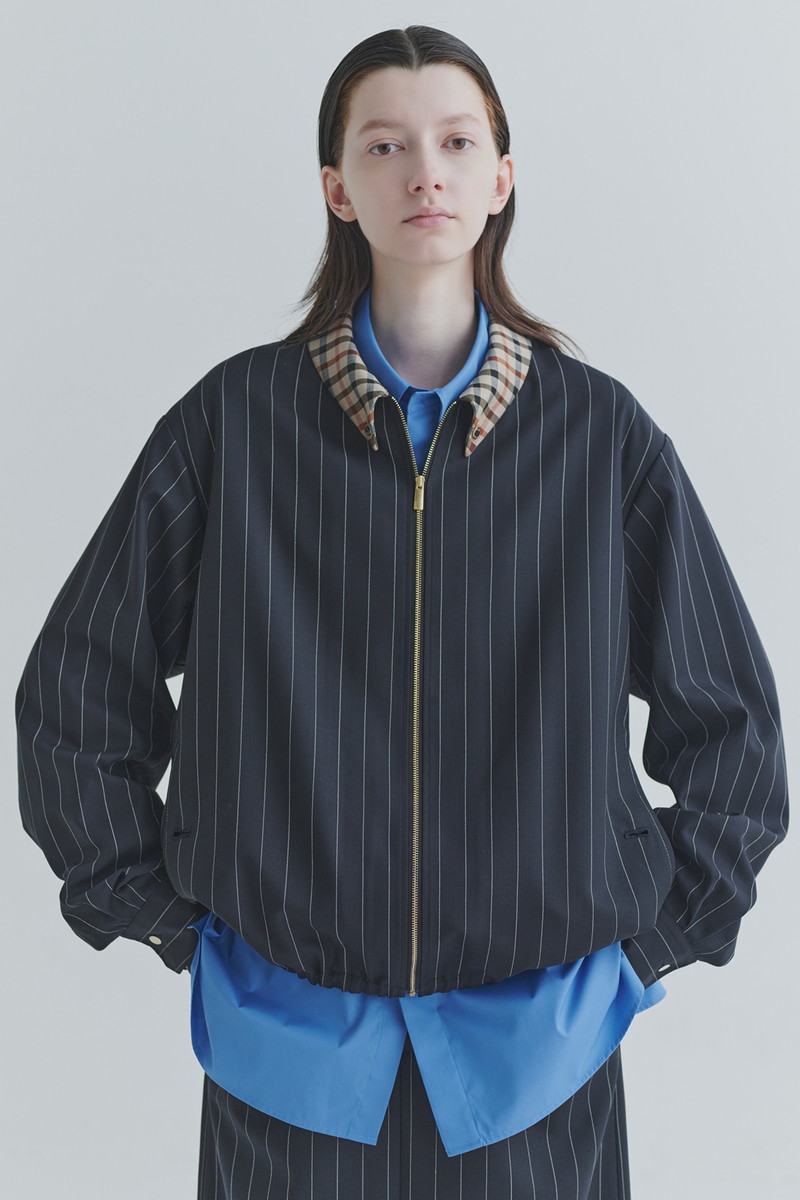 CULLNI for DAKS ジップアップボタンダウンカラーブルゾン 詳細画像 ネイビー