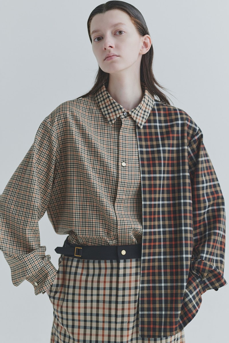 CULLNI for DAKS アシメトリーレイヤードシャツ 詳細画像 ミニミニハウスチェック