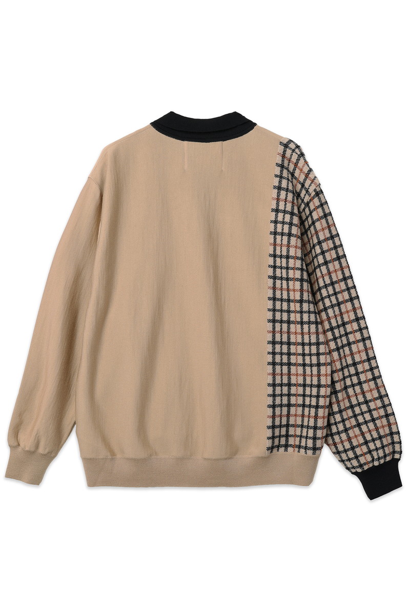 CULLNI for DAKS アシメトリーパネルポロニット 詳細画像 ベージュ