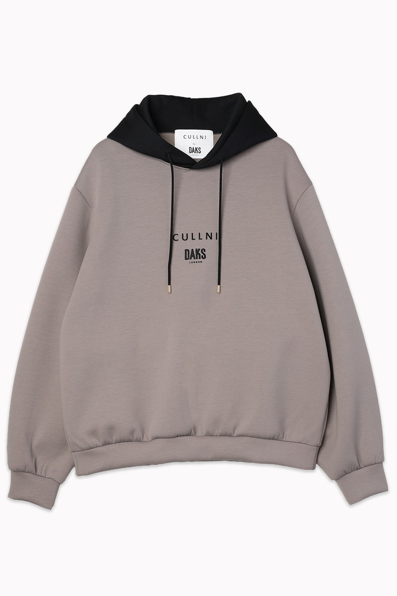 CULLNI for DAKS ロゴエンブロイダリーダブルフェイスフーディー 詳細画像 グレージュ
