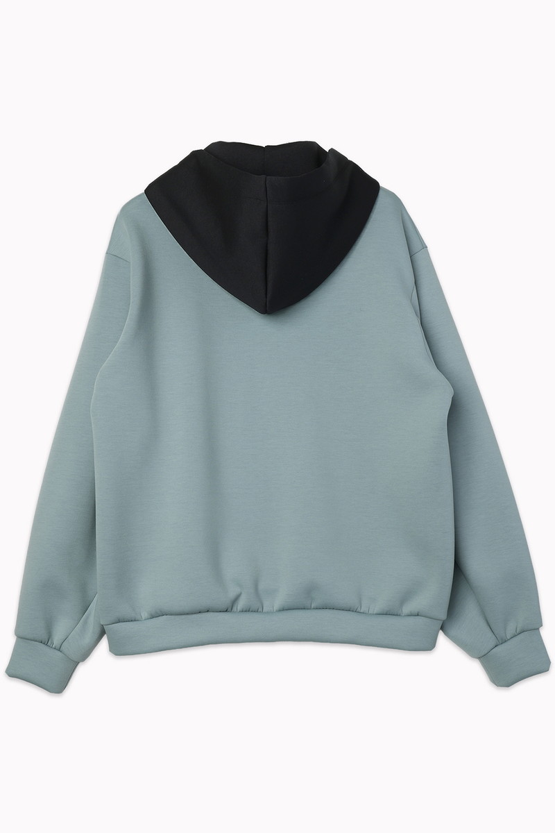 CULLNI for DAKS ロゴエンブロイダリーダブルフェイスフーディー 詳細画像 シーグリーン