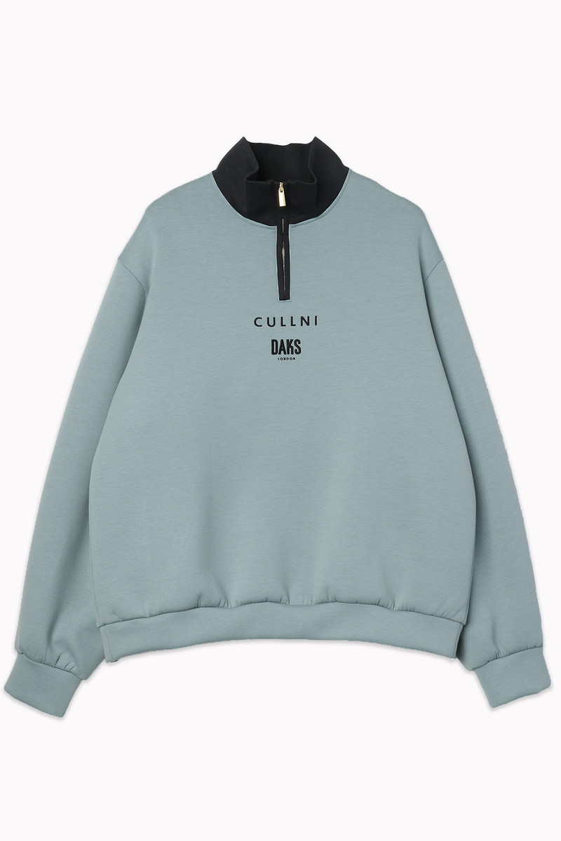 CULLNI for DAKS ダブルフェイスハーフジッププルオーバー 詳細画像 シーグリーン