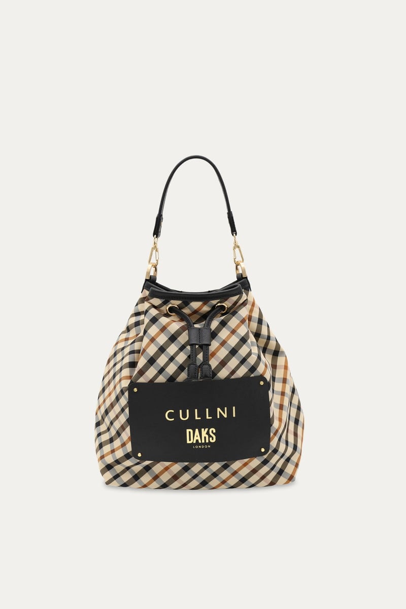 CULLNI for DAKS タフタドローストリングバッグ 詳細画像 ハウスチェック
