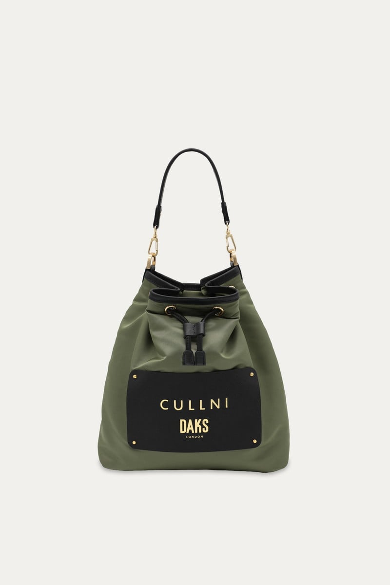 CULLNI for DAKS タフタドローストリングバッグ 詳細画像 カーキ