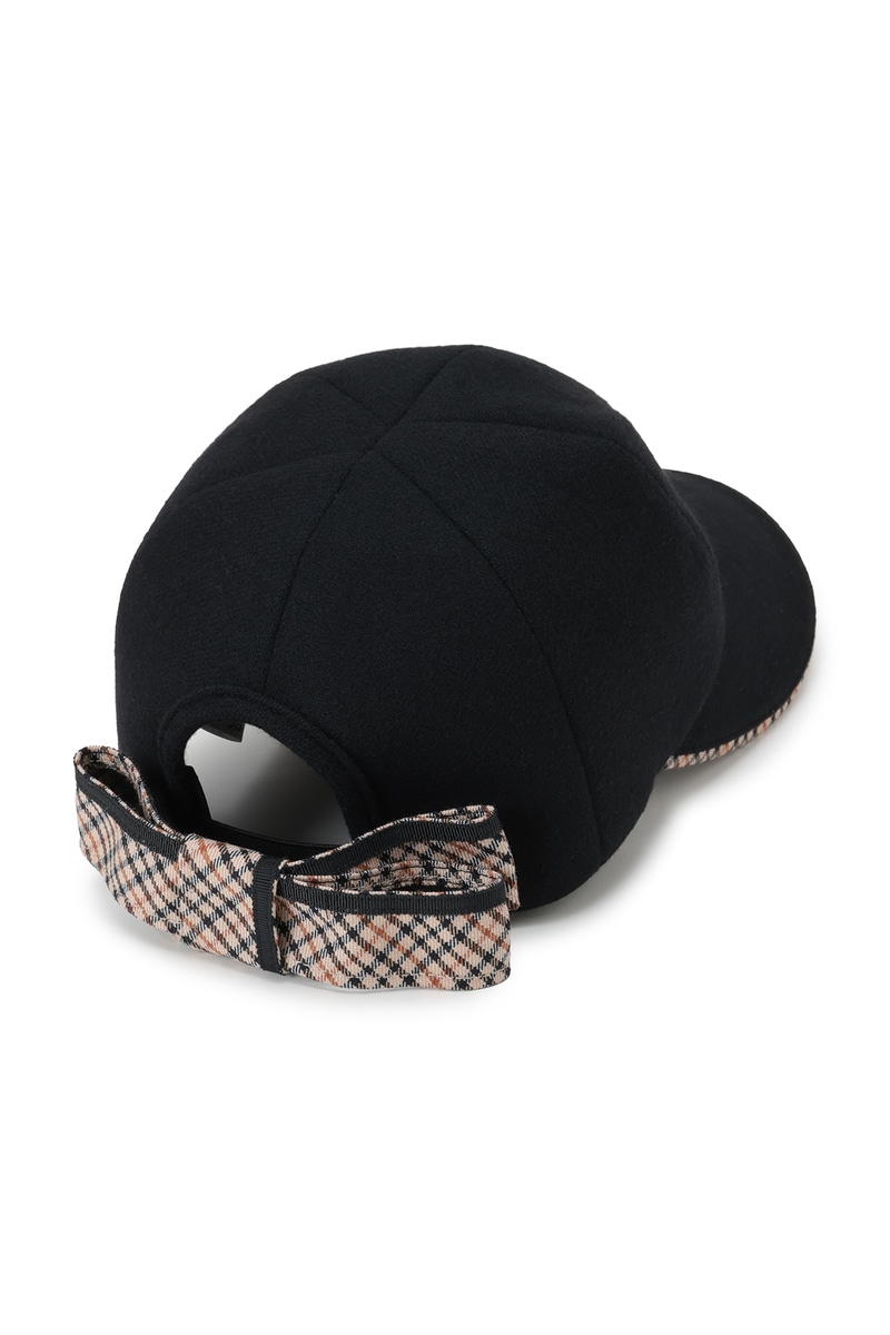 【Athena New York for DAKS】ウールフラノバックリボンキャップ 詳細画像 ブラック