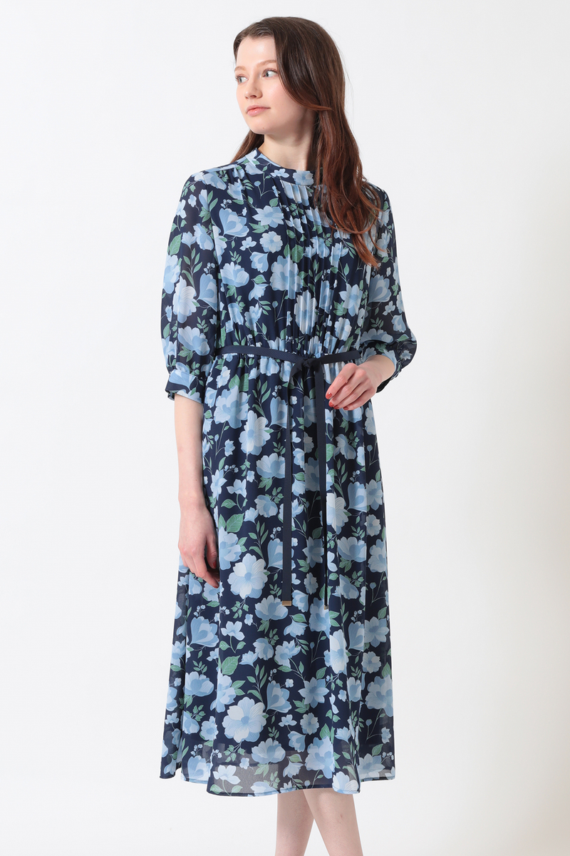 フローラルプリント アムンゼンワンピース 詳細画像 ネイビー