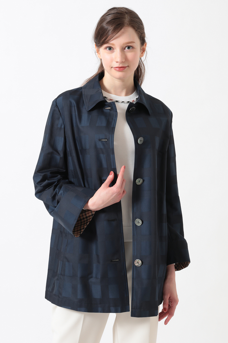 JS シャドウビッグハウスチェック ジャカードJKコート