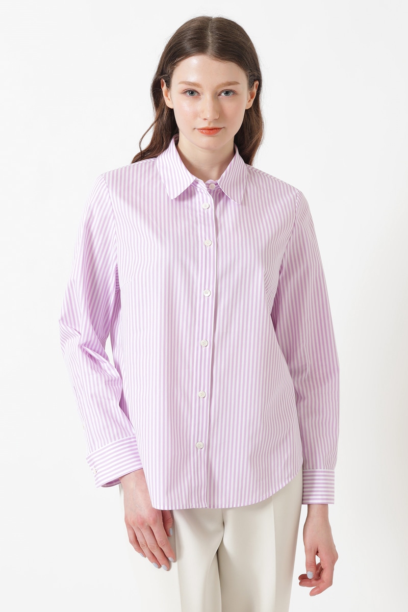 60sベンガルストライプ リラックスシルエット ブラウス 詳細画像 ラベンダー
