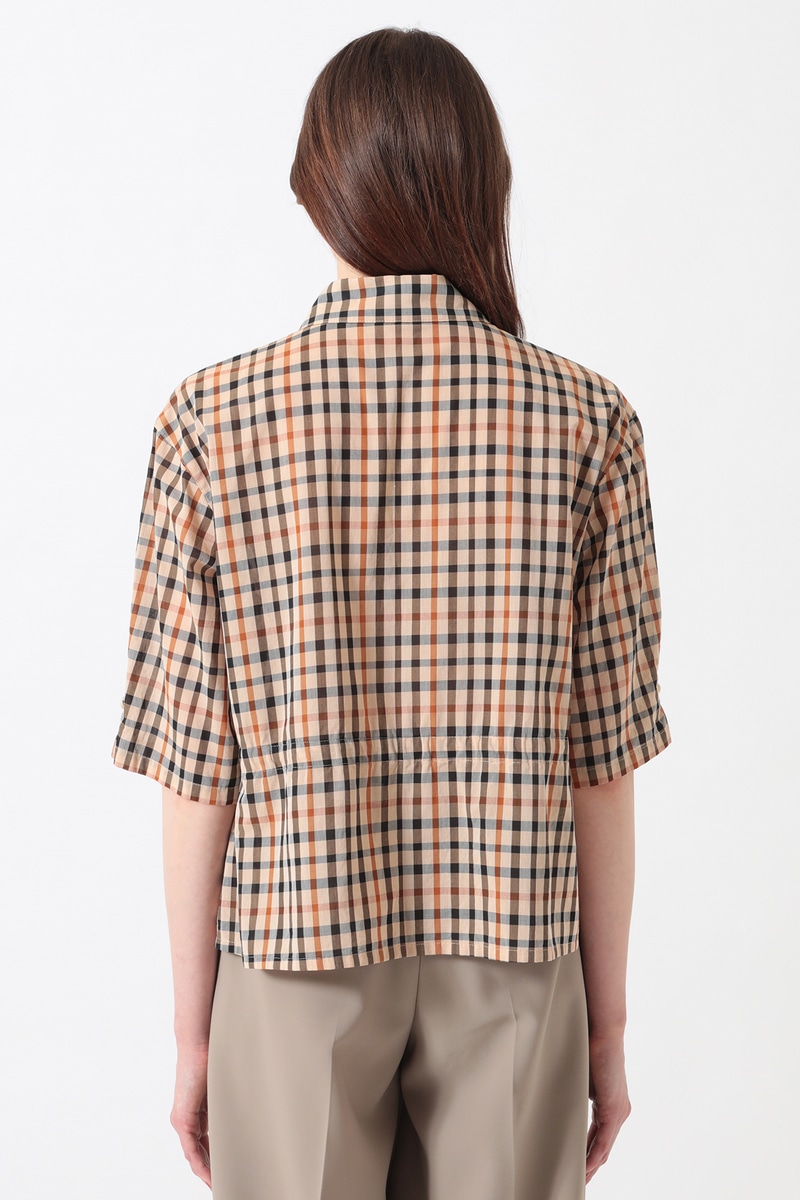 コットンボイル ハウスチェック ドローストリング シャツ 詳細画像 ハウスチェック