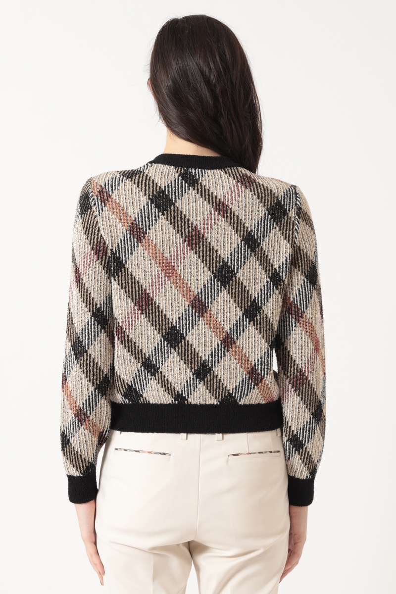 ビッグチェック ジャカード クルーネックカーディガン 詳細画像 ハウスチェック