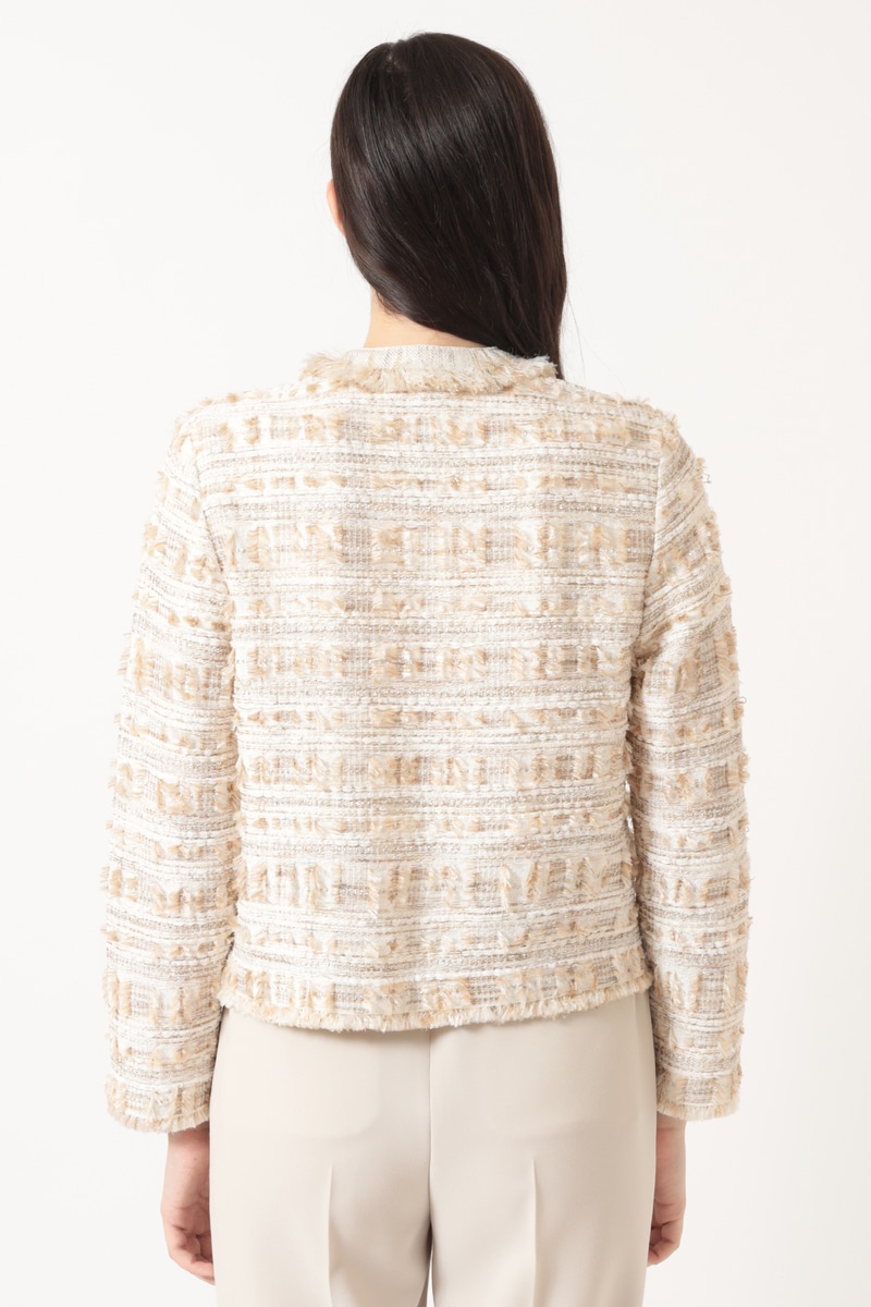 チェックニットツイードジャケット 詳細画像 ライトベージュ