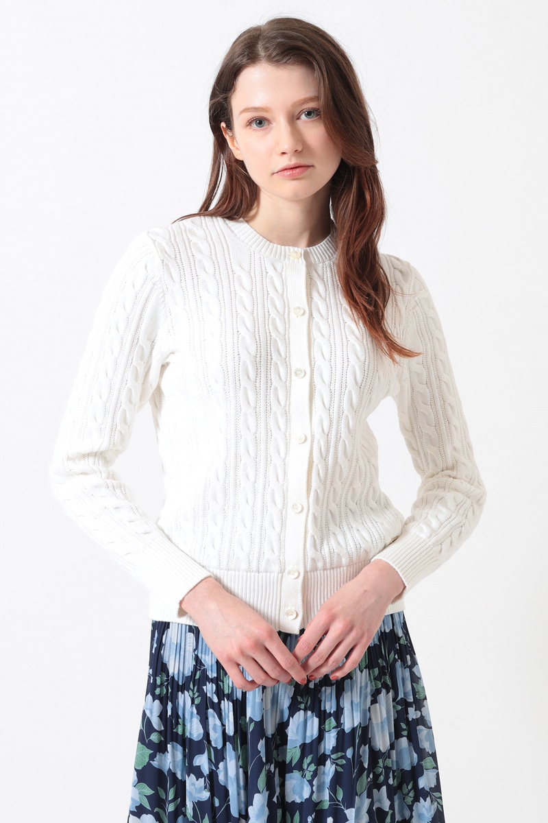 JS ミックスケーブルニットカーディガン