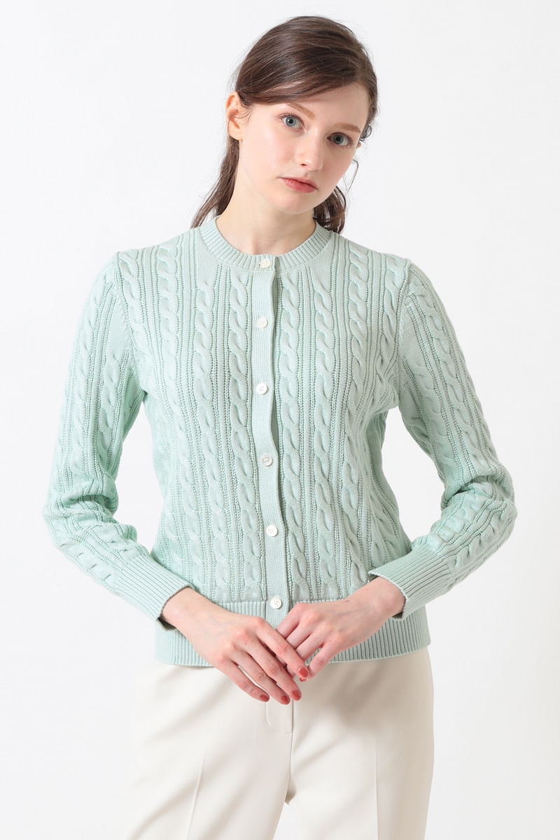 JS ミックスケーブルニットカーディガン
