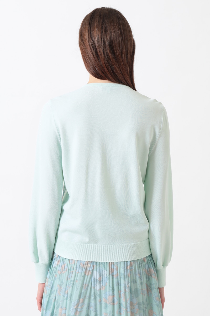 フローラルプリントコンビ カーディガン 詳細画像 シルトグリーン