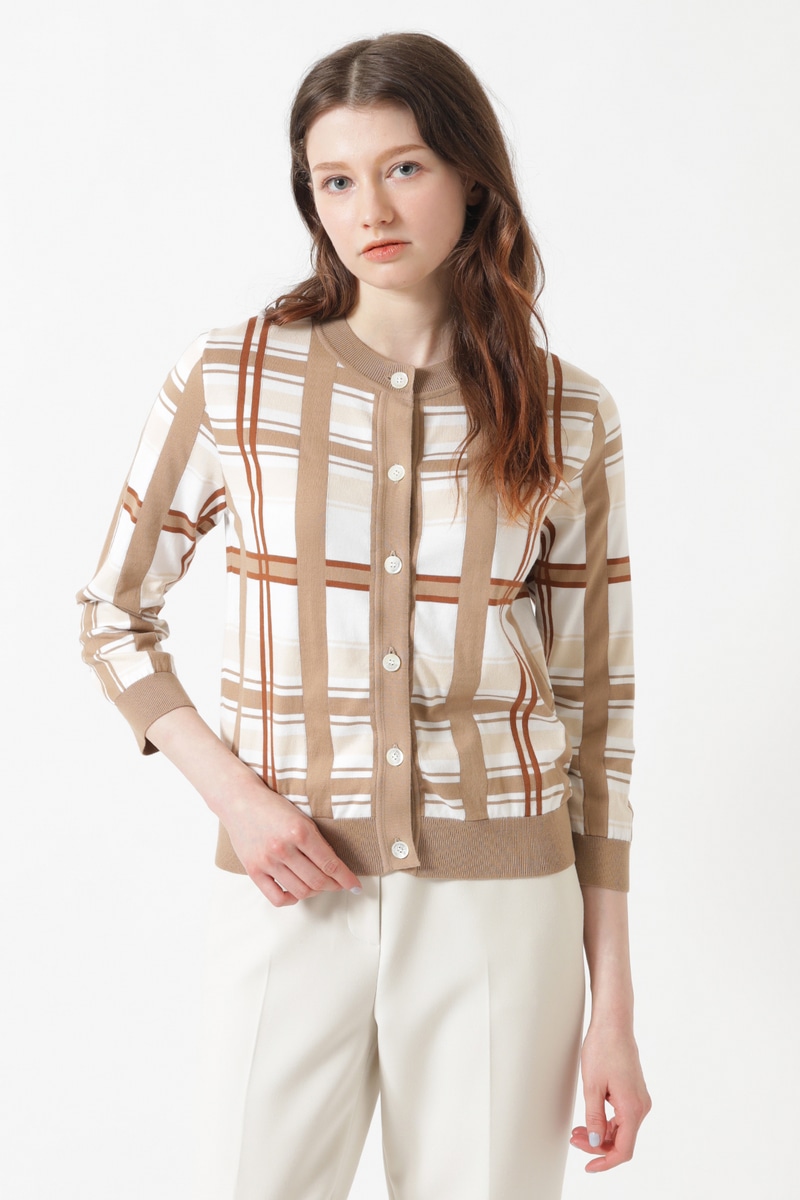 JS 50th アニバーサリーチェック インターシャカーディガン