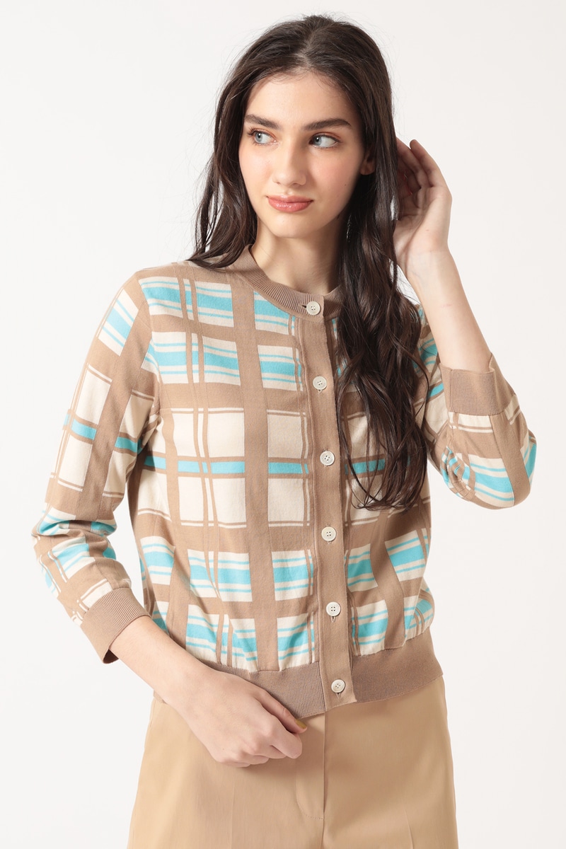 JS 50th アニバーサリーチェック インターシャカーディガン