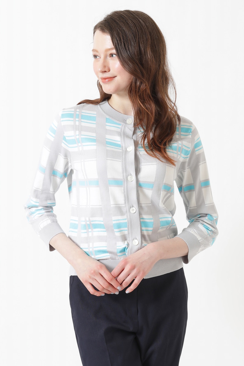 JS 50th アニバーサリーチェック インターシャカーディガン