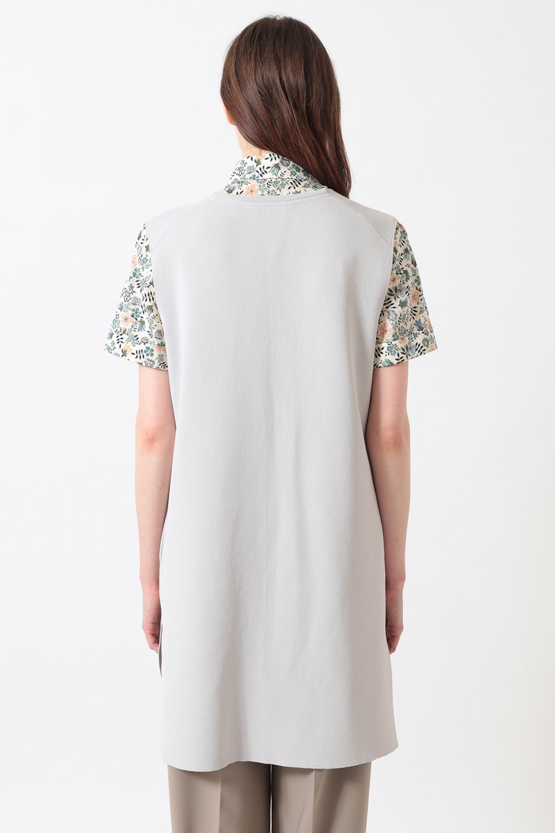 16Gサスティナブルスムース編み ニットジレ 詳細画像 シルバーグレー