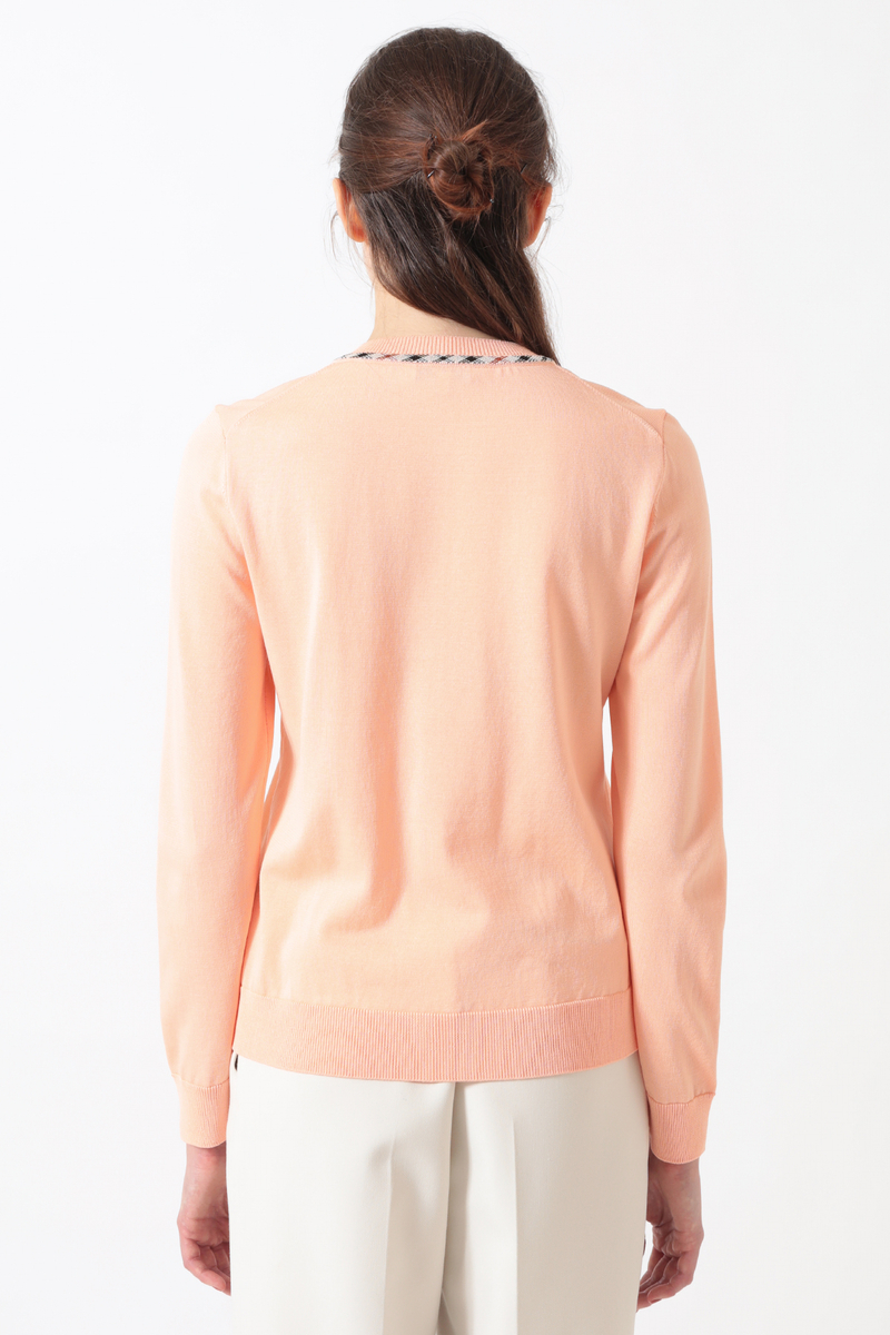 綿ポリエステル ハウスチェックジャカード カーディガン 詳細画像 キャニオンサンセット