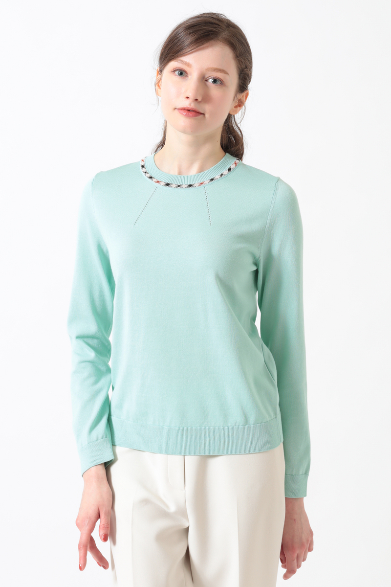 綿ポリエステル ハウスチェックジャカード プルオーバー 詳細画像 シルトグリーン