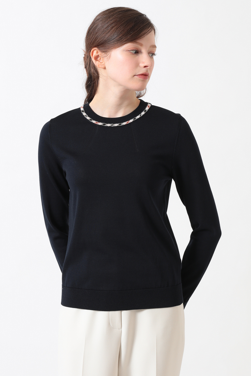 綿ポリエステル ハウスチェックジャカード プルオーバー 詳細画像 ネイビー