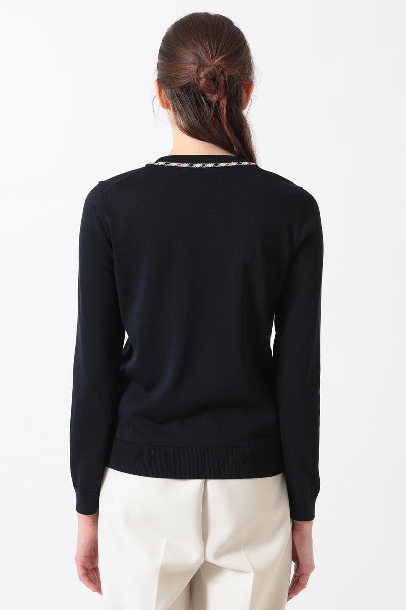 綿ポリエステル ハウスチェックジャカード プルオーバー 詳細画像 ネイビー