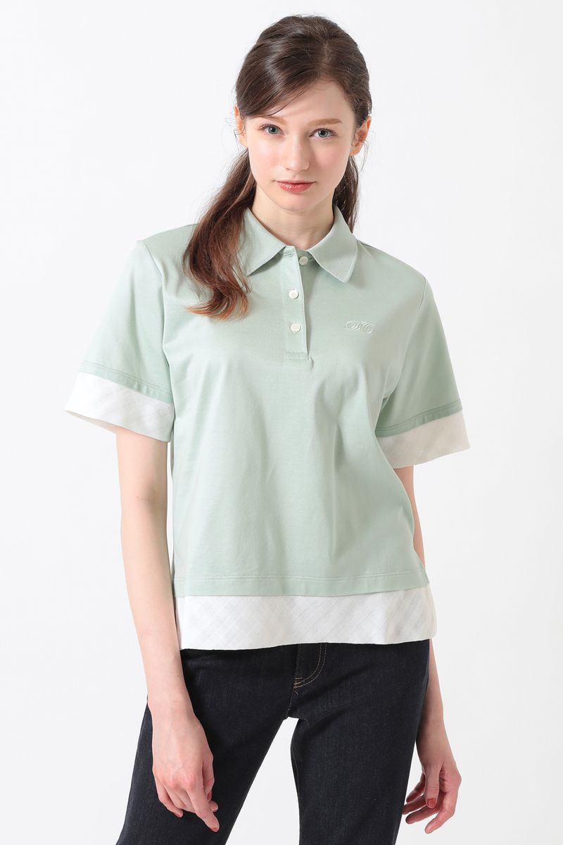 GIZAコットン レイヤード風天竺プルオーバー 詳細画像 シルトグリーン