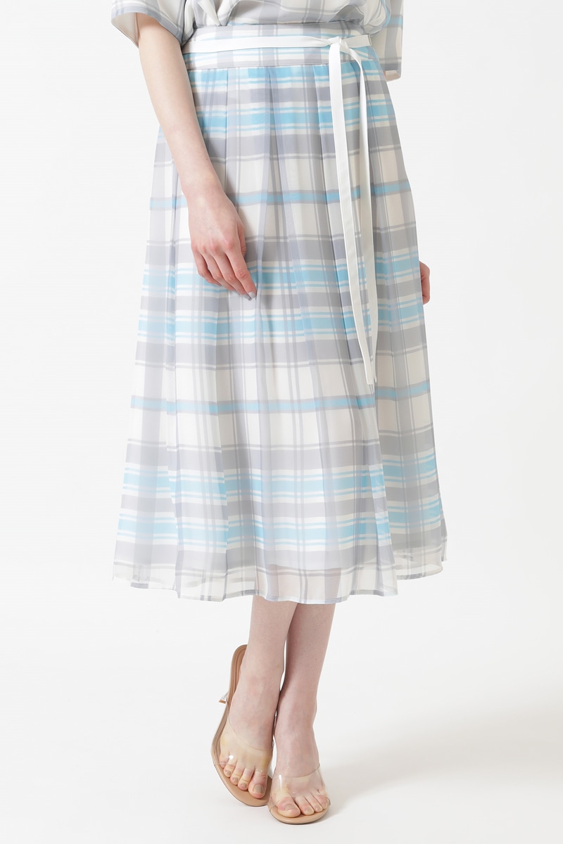 50th アニバーサリーチェック シフォン レイヤードスカート 詳細画像 50th MCチェック