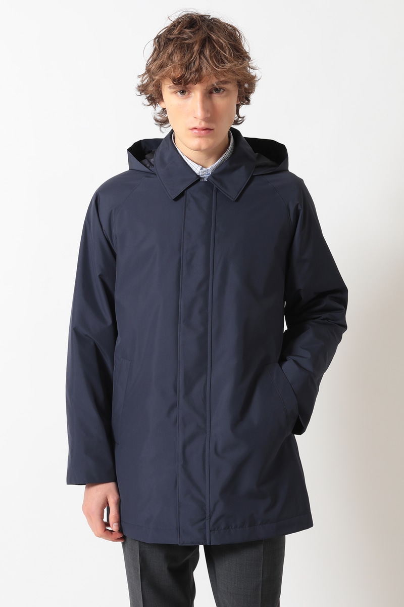 H2OFFタフタ 撥水・軽量ステンカラーコート（中綿入り） 詳細画像 ニューネイビー