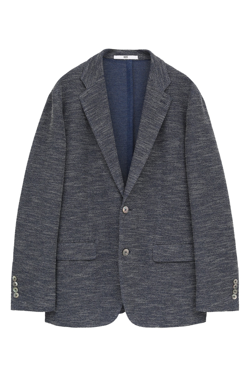 清涼ドライタッチ 立体組織 ローマミックスジャケット 詳細画像 ネイビー