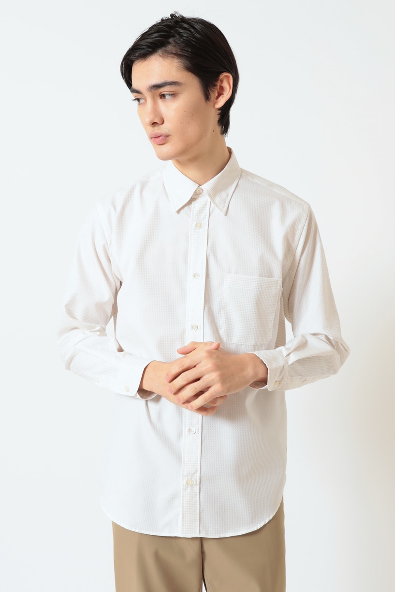 リンクルフリー コットンカットドビーシャツ 詳細画像 ベージュ