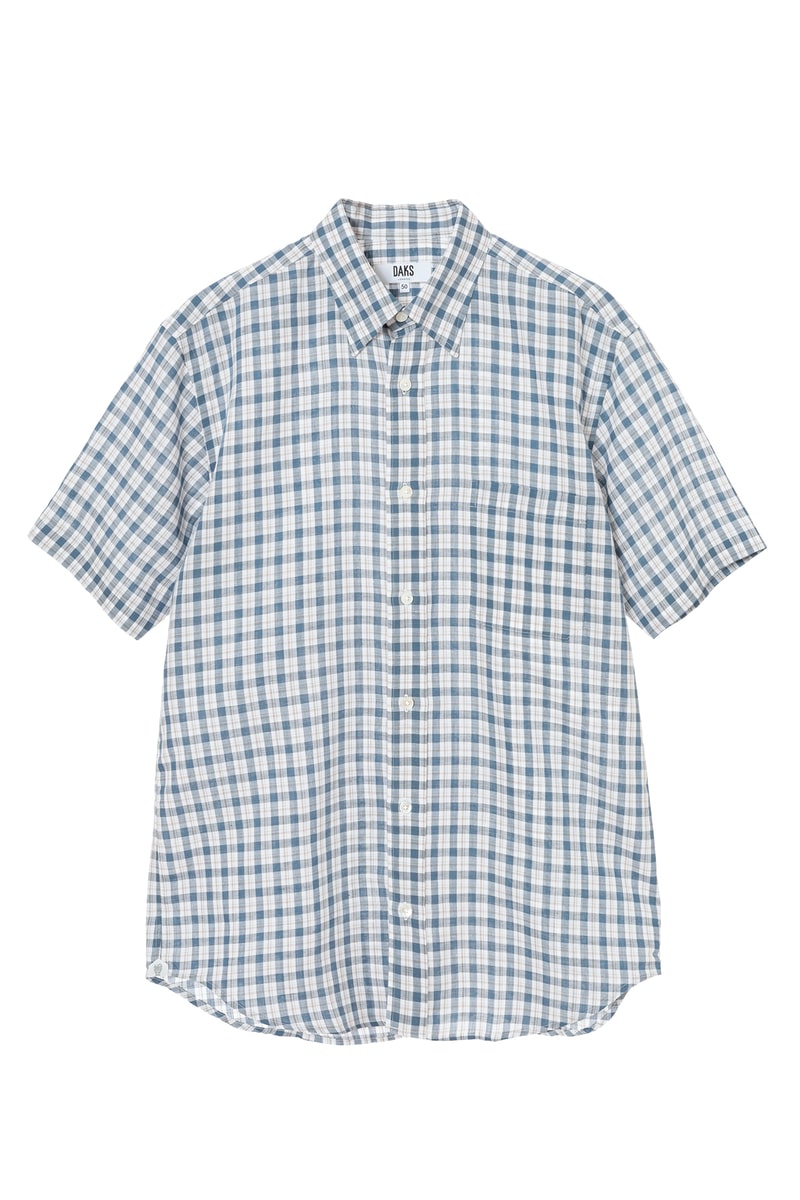 コットンリネン・リゾートチェックシャツ 詳細画像 ブルー