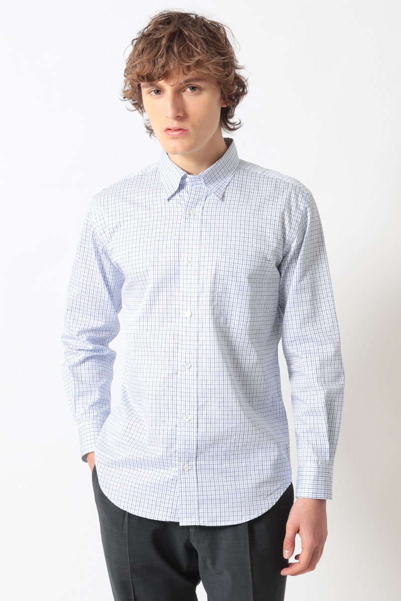 英国調タッターソールチェック ツイルシャツ 詳細画像 ブルー