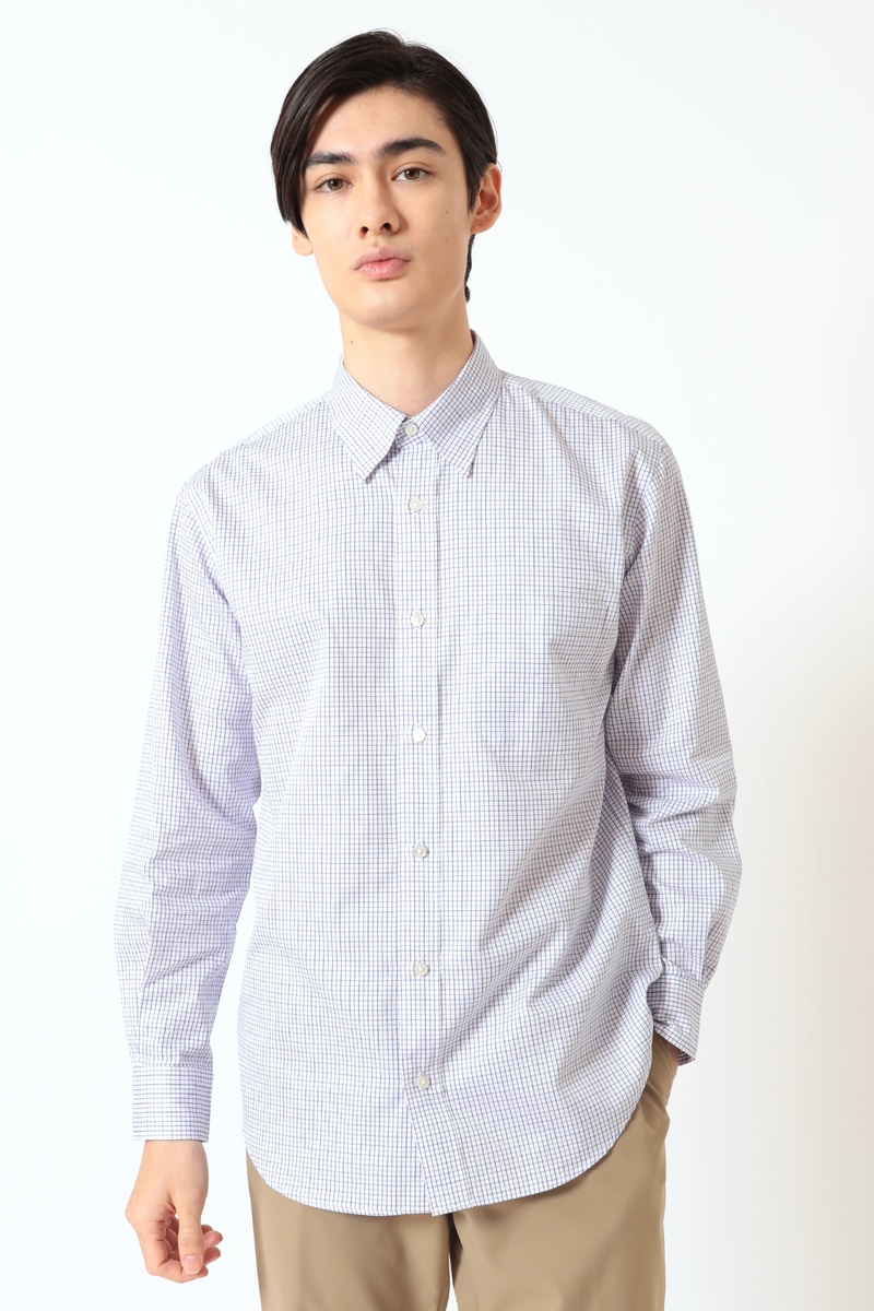 英国調タッターソールチェック ツイルシャツ 詳細画像 パープル