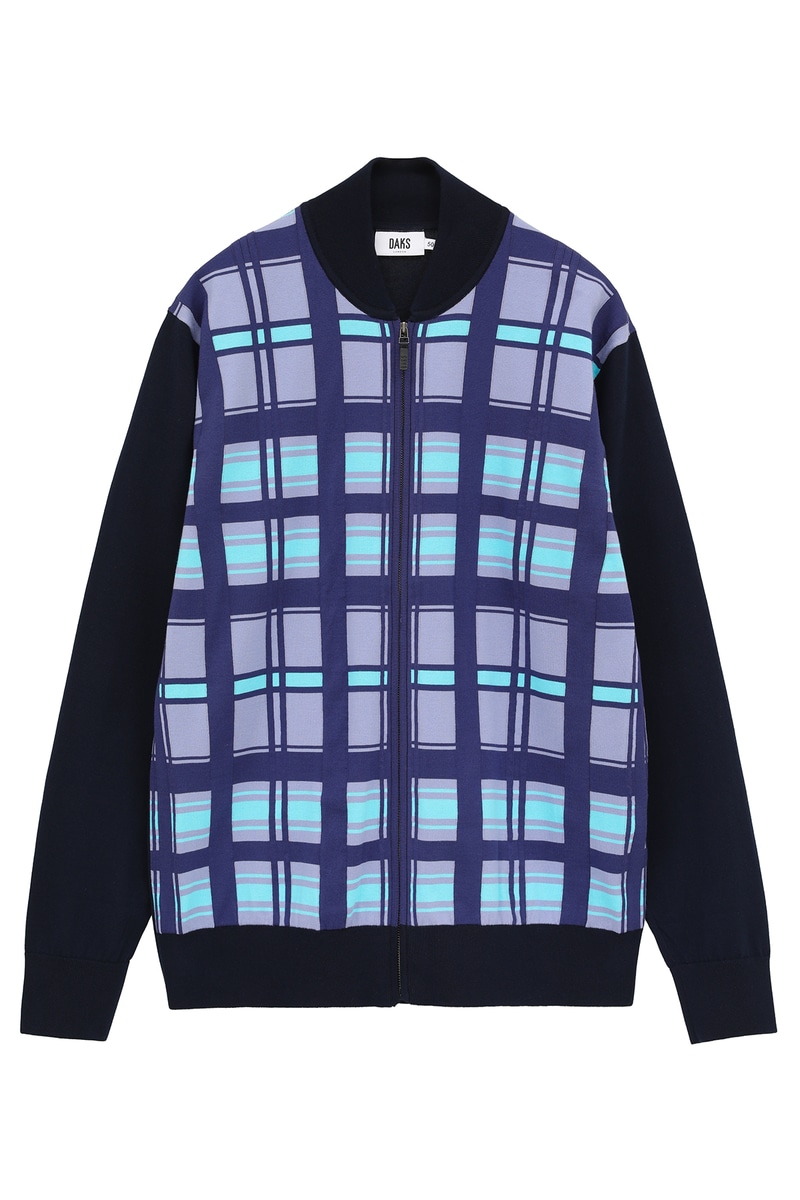 50周年チェック コンパクトコットン  ジップセーター 詳細画像 50thブルーチェック