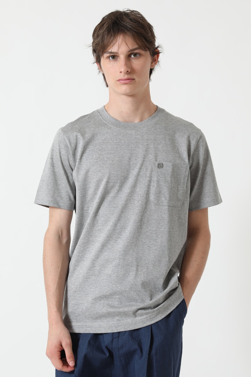 軽量デニム調インディゴ天竺大人Tシャツ 詳細画像 グレー